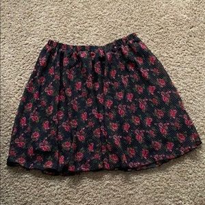 Black skirt with roses